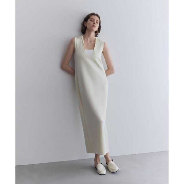 アダムエロペ（ADAM ET ROPE’）/【サステナブル】スクープネックフーディニットワンピース