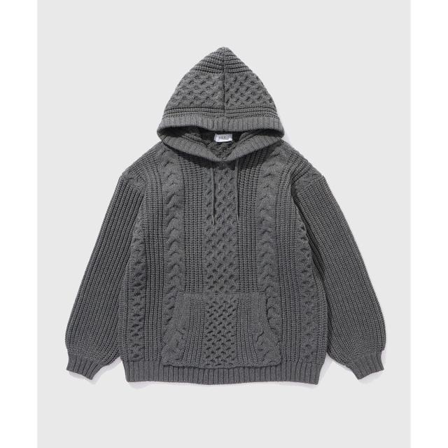 アダムエロペ（ADAM ET ROPE’）/【WEB限定】ボリュームケーブル ニット パーカー / ロングシーズン着用可能 / 超軽量 / ユニ_2