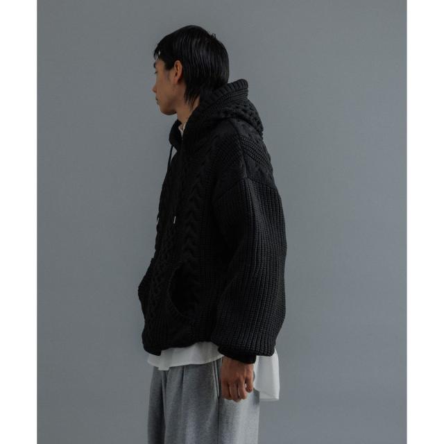 アダムエロペ（ADAM ET ROPE’）/【WEB限定】ボリュームケーブル ニット パーカー / ロングシーズン着用可能 / 超軽量 / ユニ_7