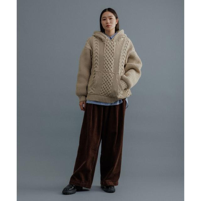 アダムエロペ（ADAM ET ROPE’）/【WEB限定】ボリュームケーブル ニット パーカー / ロングシーズン着用可能 / 超軽量 / ユニ_17