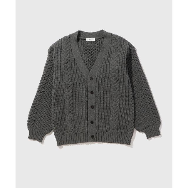 アダムエロペ（ADAM ET ROPE’）/【WEB限定】ボリューム ケーブル オーバーサイズ カーディガン / 超軽量 / ユニセックス
