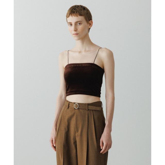 アダムエロペ（ADAM ET ROPE’）/【EMOELLE】カップ付きベロアキャミソール