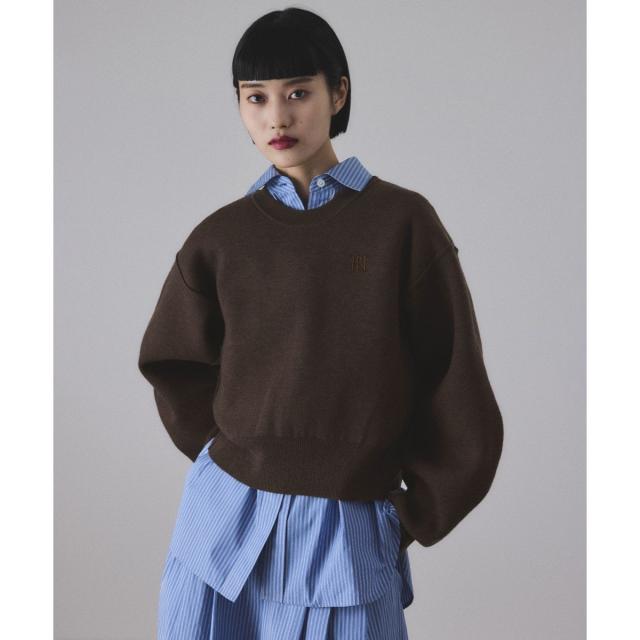 【新品】ADAM ET ROPE' サステナブルロゴパッチスウェットニット アダムエロペ（ADAM ET ROPE'）/【サステナブル】ロゴパッチスウェット