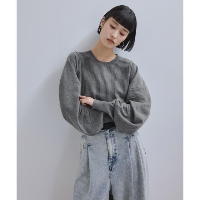 アダムエロペ（ADAM ET ROPE’）/【WEB限定】・【サステナブル】ニュアンススリーブニットプルオーバー