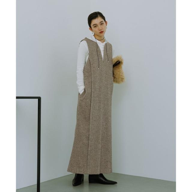 アダムエロペ（ADAM ET ROPE’）/【WEB限定】ストレートセミツイードワンピース