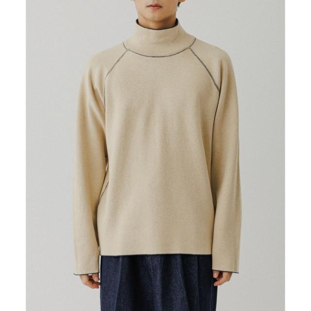 アダムエロペ（ADAM ET ROPE’）/《リバーシブル》カシミヤブレンド オフタートルニット