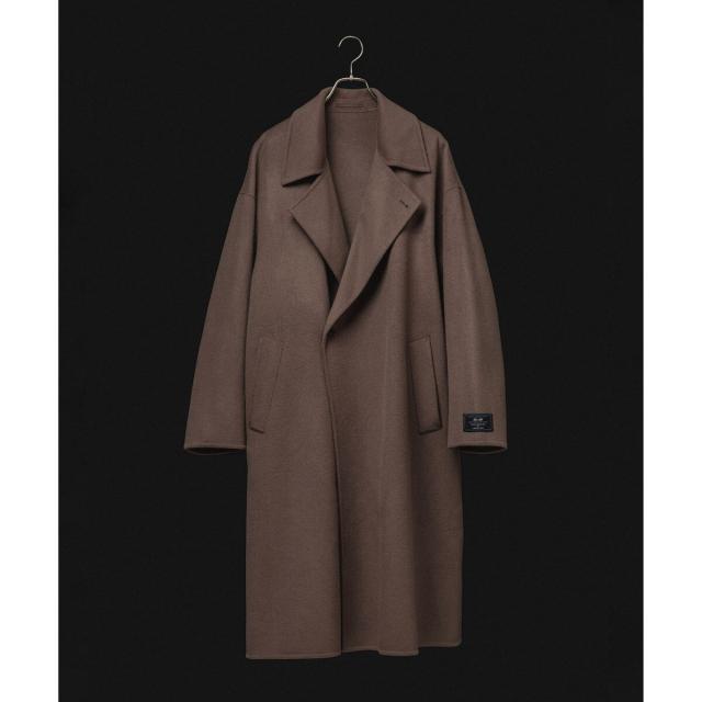 アダムエロペ（ADAM ET ROPE’）/メリノウール ダブルフェイス セミダブルコート / マフラー付き