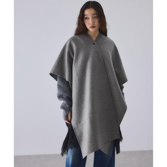アダムエロペ（ADAM ET ROPE’）/カシミアブレンドポンチョストール
