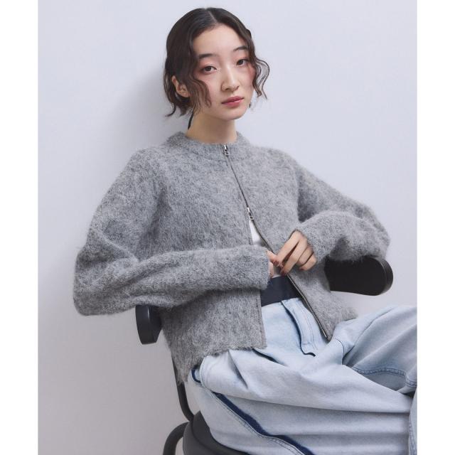 アダムエロペ（ADAM ET ROPE’）/【WEB限定】フラッフィージップショートカーディガン