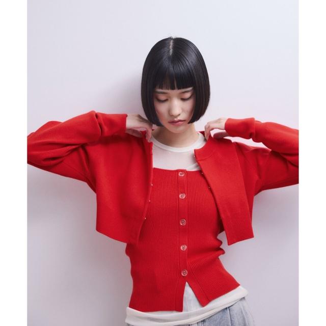 アダムエロペ（ADAM ET ROPE’）/【WEB限定】キャミソールセットクロップドカーディガン
