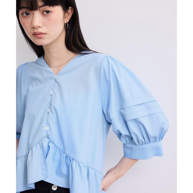 アダムエロペ（ADAM ET ROPE’）/【WEB限定】パフスリーブギャザーブラウス
