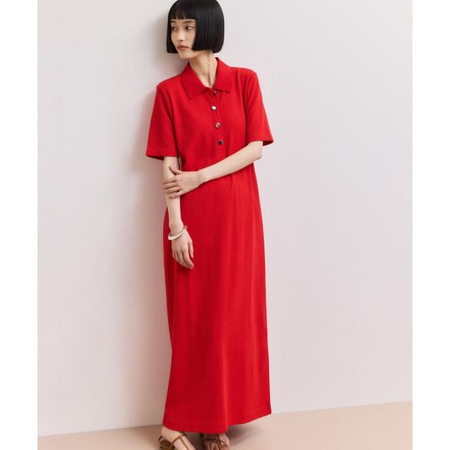 アダムエロペ(ADAM ET ROPE’)/【WEB限定】ハーフスリーブポロシャツワンピース