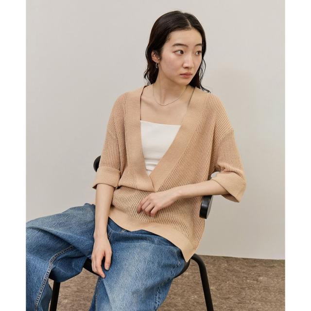 アダムエロペ（ADAM ET ROPE’）/リネンブレンドニットプルオーバー
