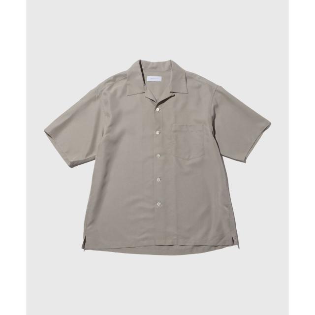アダムエロペ（ADAM ET ROPE’）/スエードタッチレーヨン オープンカラー ハーフスリーブ シャツ_1