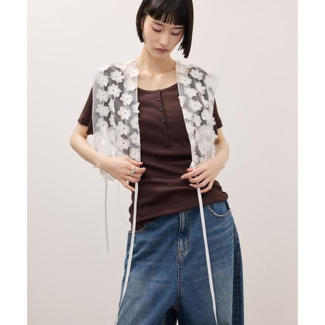 アダムエロペ(ADAM ET ROPE’)/フラワーチュール2WAYトップス