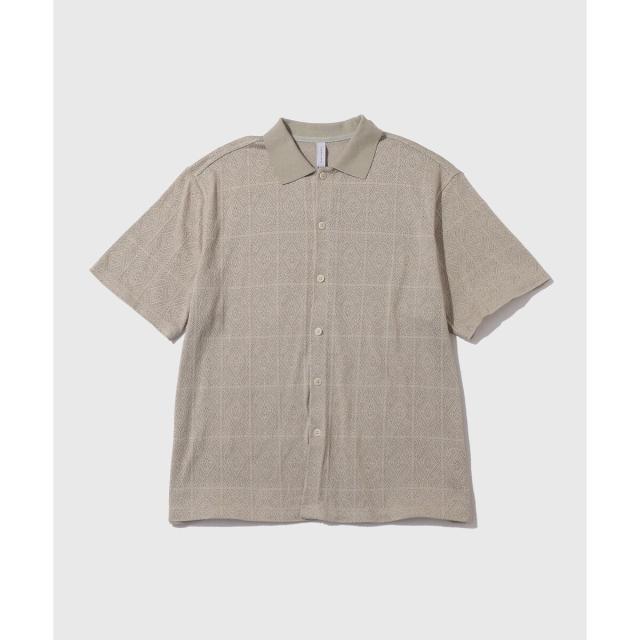 アダムエロペ（ADAM ET ROPE'）/メッシュジャガードポロニットシャツ