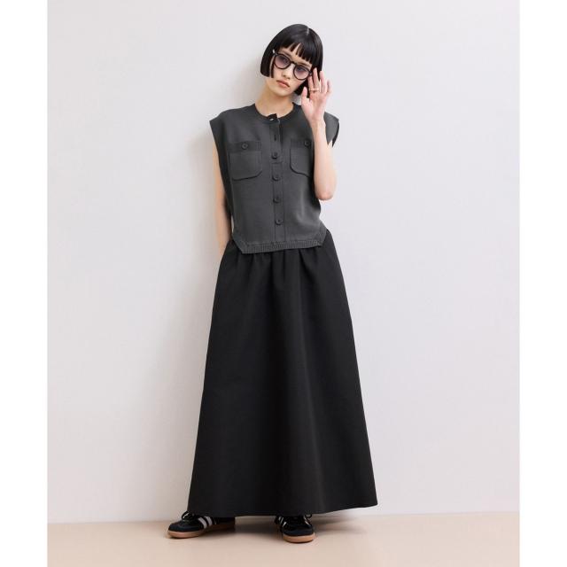 アダムエロペ（ADAM ET ROPE’）/【WEB限定】・【サステナブル】カーブヘムコンビワンピース