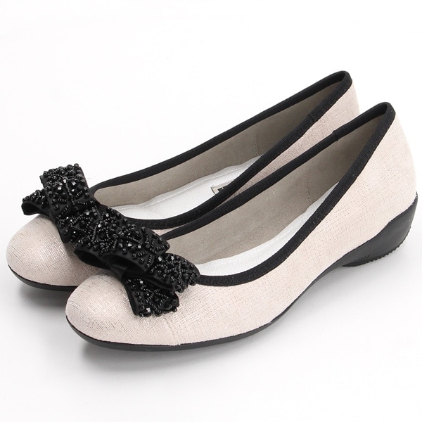 コンポジション9（composition9）/ビーズリボンモチーフスタイリッシュコンフォートパンプス