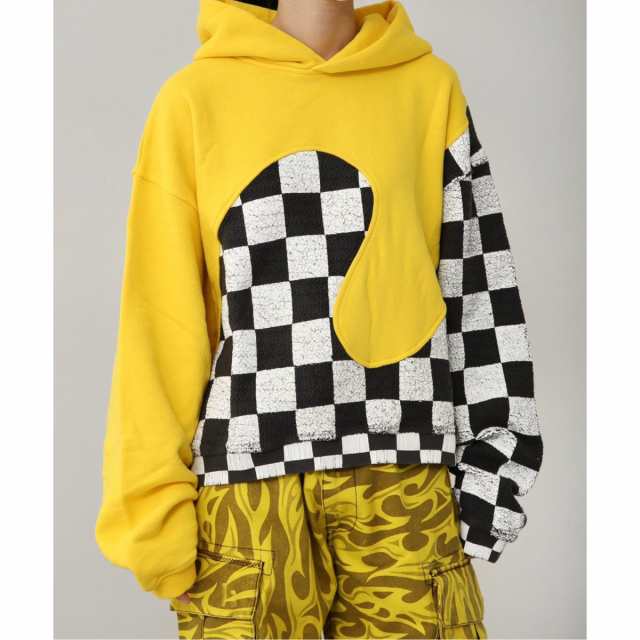 ジャーナルスタンダード（JOURNAL STANDARD）/【ERL / イーアールエル】 MEN YELLOW CHECKER SWIRL HOODIE KN