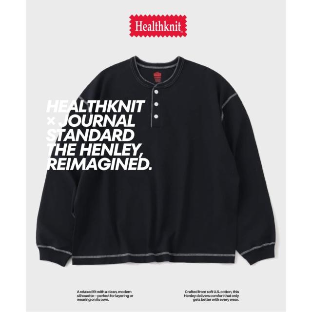 ジャーナルスタンダード（JOURNAL STANDARD）/Health knit / ヘルスニット 別注 ヘンリー ネックロンT