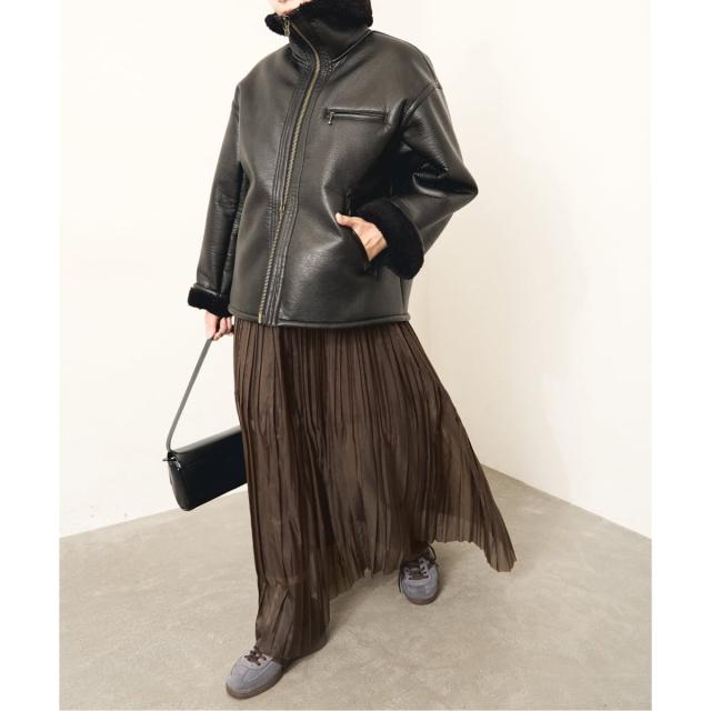 フェイクレザーボアブルゾン　ジャーナルスタンダード WEB限定追加》フェイクレザーボアブルゾン（レザージャケット