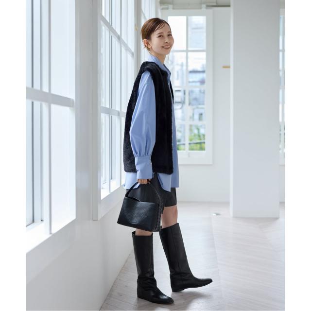 ジャーナルスタンダード（JOURNAL STANDARD）/《追加2》ダブルフェイスフェザークルーネックベスト