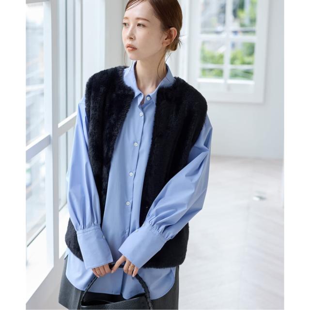 ジャーナルスタンダード（JOURNAL STANDARD）/《追加2》ダブルフェイスフェザークルーネックベスト