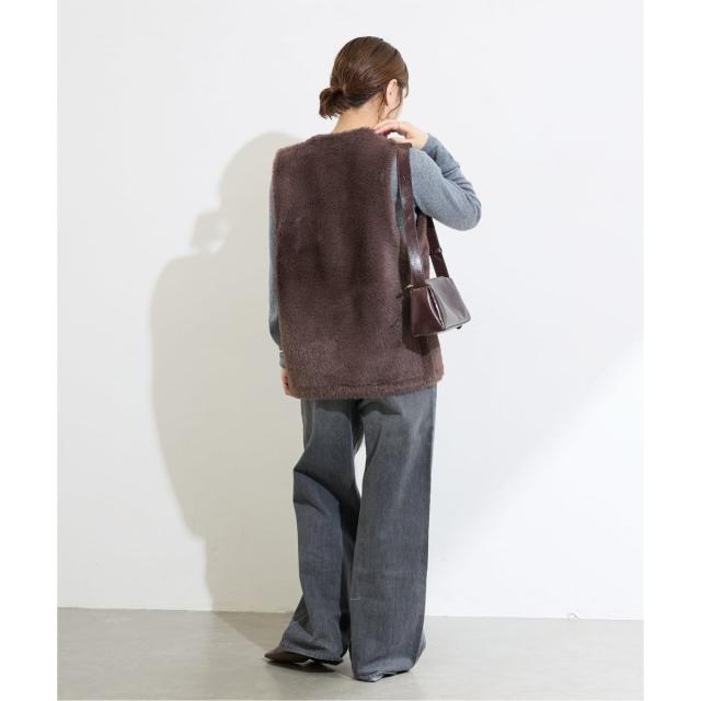 ジャーナルスタンダード（JOURNAL STANDARD）/《追加2》ダブルフェイスフェザークルーネックベスト