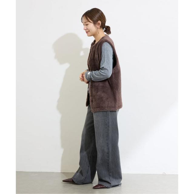 ジャーナルスタンダード（JOURNAL STANDARD）/《追加2》ダブルフェイスフェザークルーネックベスト