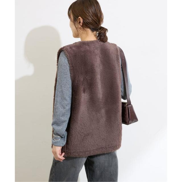 ジャーナルスタンダード（JOURNAL STANDARD）/《追加2》ダブルフェイスフェザークルーネックベスト