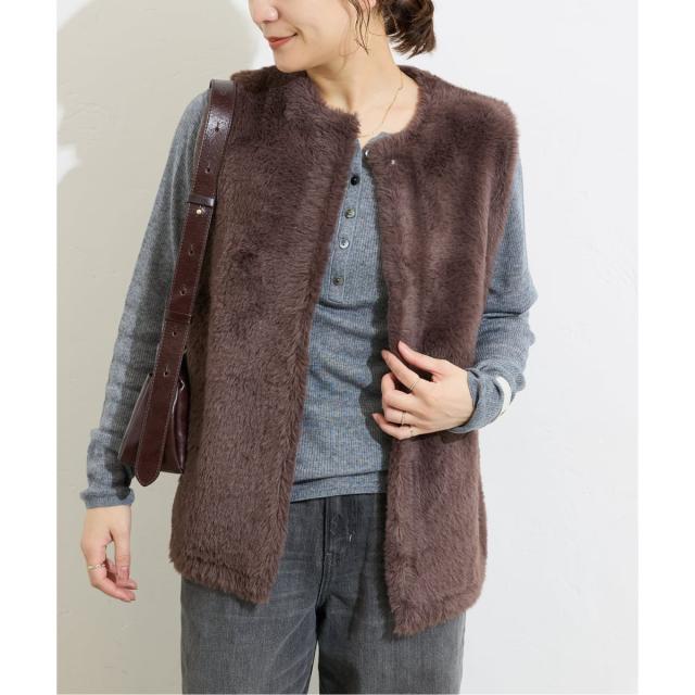 ジャーナルスタンダード（JOURNAL STANDARD）/《追加2》ダブルフェイスフェザークルーネックベスト