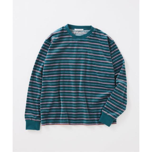 ジャーナルスタンダード（JOURNAL STANDARD）/ベロア マイクロ ボーダー クルーネック ロンT