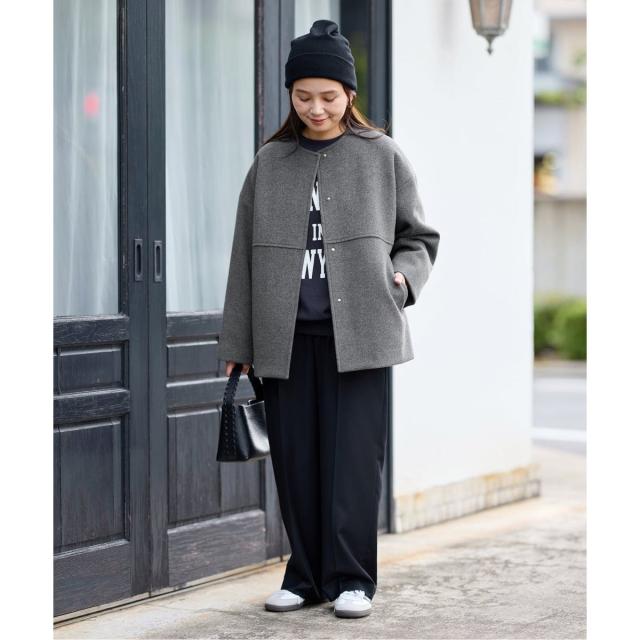 ジャーナルスタンダード（JOURNAL STANDARD）/《追加3》スーパー140ビーバーノーカラーショートコート