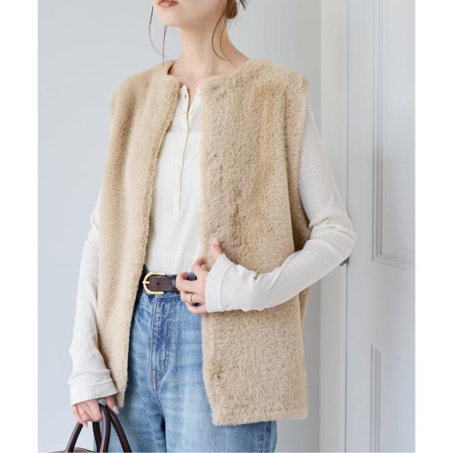 ジャーナルスタンダード（JOURNAL STANDARD）/《WEB限定追加3》ダブルフェイスフェザークルーネックベスト