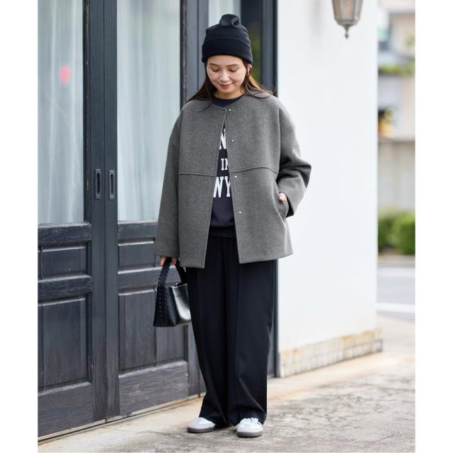 ジャーナルスタンダード（JOURNAL STANDARD）/《追加4》スーパー140ビーバーノーカラーショートコート