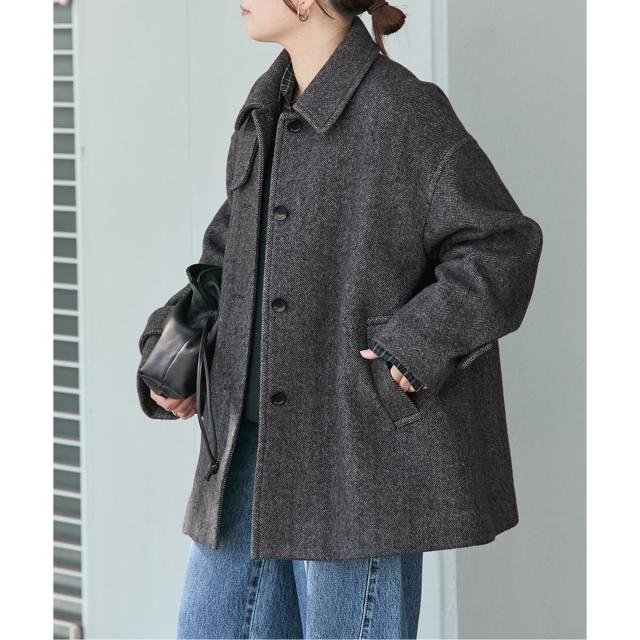 ジャーナルスタンダード（JOURNAL STANDARD）/MANTECO ヘリンボン フレアバルカラーコート