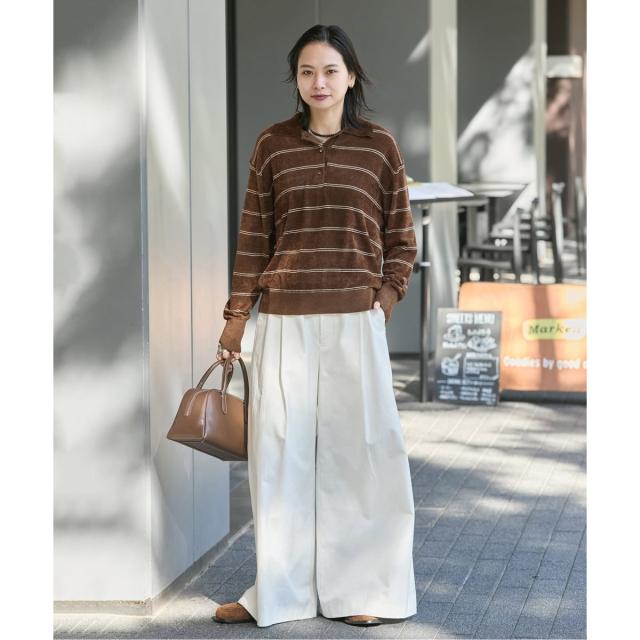 【NEW】ジャーナルスタンダード（JOURNAL STANDARD）/《追加2》ベロアニットロングスリーブポロシャツ