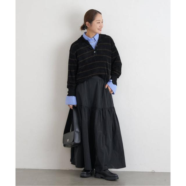 【NEW】ジャーナルスタンダード（JOURNAL STANDARD）/《追加2》ベロアニットロングスリーブポロシャツ