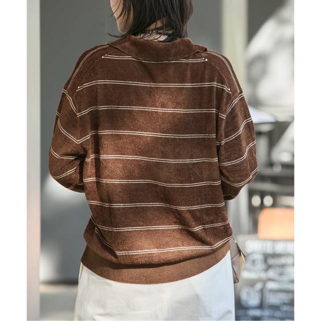 【NEW】ジャーナルスタンダード（JOURNAL STANDARD）/《追加2》ベロアニットロングスリーブポロシャツ