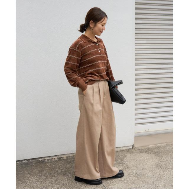 【NEW】ジャーナルスタンダード（JOURNAL STANDARD）/《追加2》ベロアニットロングスリーブポロシャツ