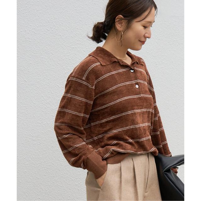 【NEW】ジャーナルスタンダード（JOURNAL STANDARD）/《追加2》ベロアニットロングスリーブポロシャツ