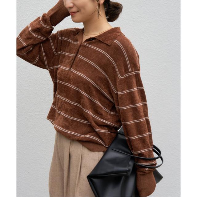 【NEW】ジャーナルスタンダード（JOURNAL STANDARD）/《追加2》ベロアニットロングスリーブポロシャツ