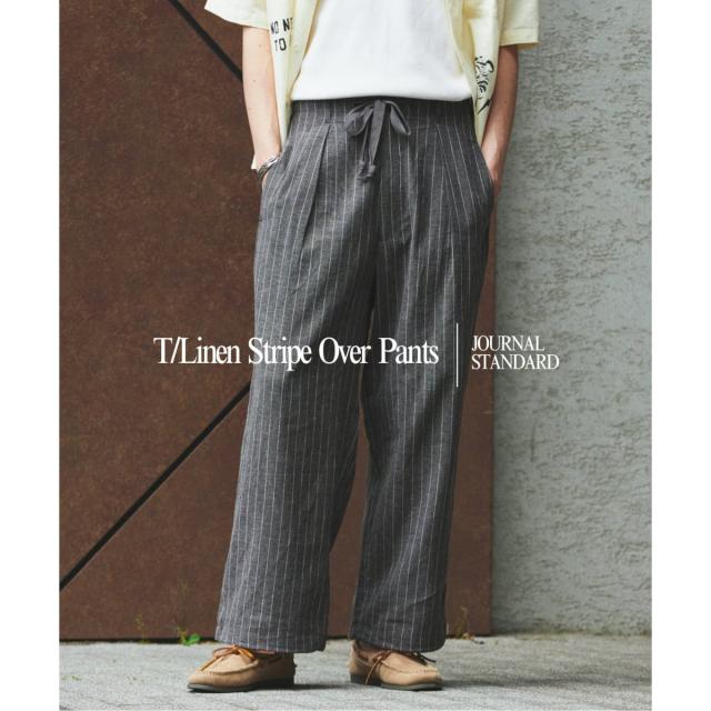 ジャーナルスタンダード（JOURNAL STANDARD）/リネン ポリ ストライプ オーバー パンツ 11,286円