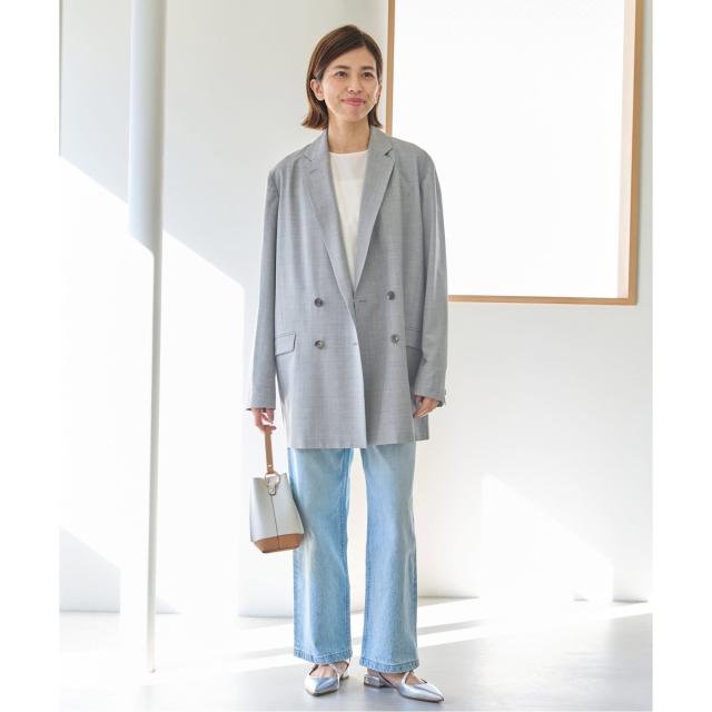 IENA 2024SS ダブルブレストライトビッグジャケット グレー