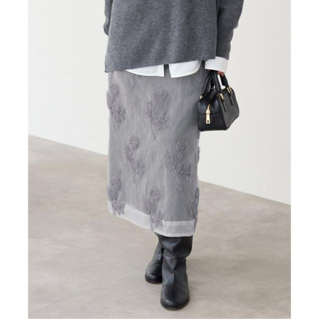 イエナ（IENA）/フラワー刺繍オーガンジースカートの通販は