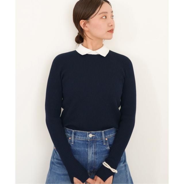 オフホワイト OFF WHITE 21AW インターシャ ニット セーター 長袖 アルパカ混 38 黒 OWHE036E20KNI003 /KH レディース オフホワイト OFF WHITE 21AW インターシャ ニット セーター