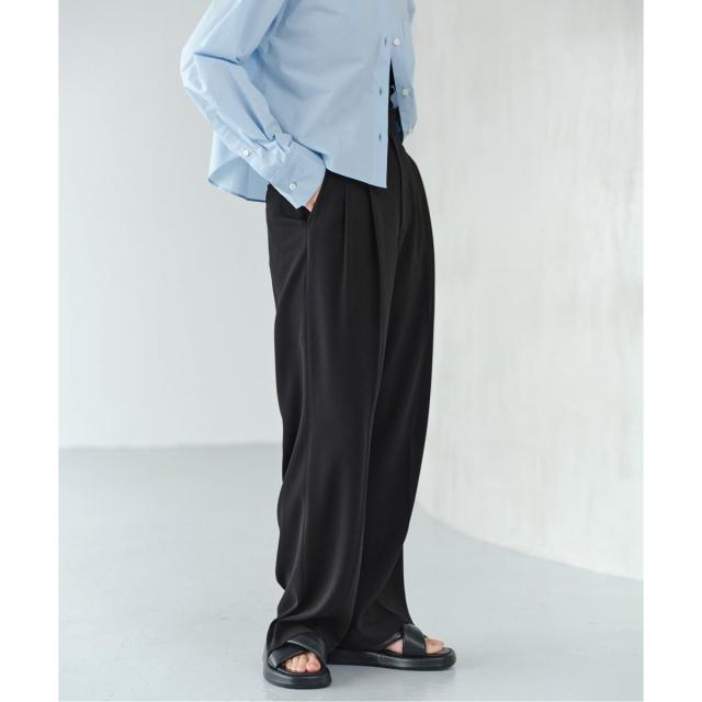 イエナ（IENA）/《追加2》TA/PL ジョーゼットタックワイドパンツ