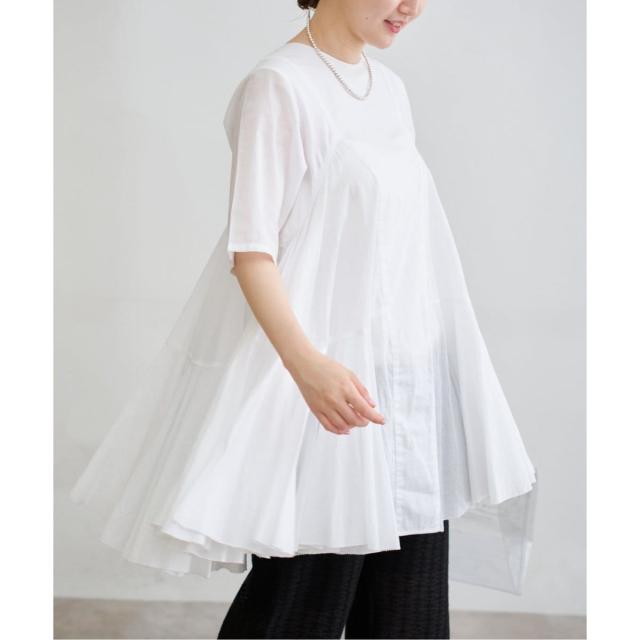 イエナ（IENA）/《追加》AAYUSHI/アユーシ ボリュームフレアハーフスリーブワンピース