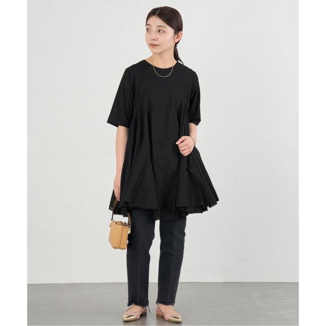 イエナ（IENA）/《追加》AAYUSHI/アユーシ ボリュームフレアハーフスリーブワンピース