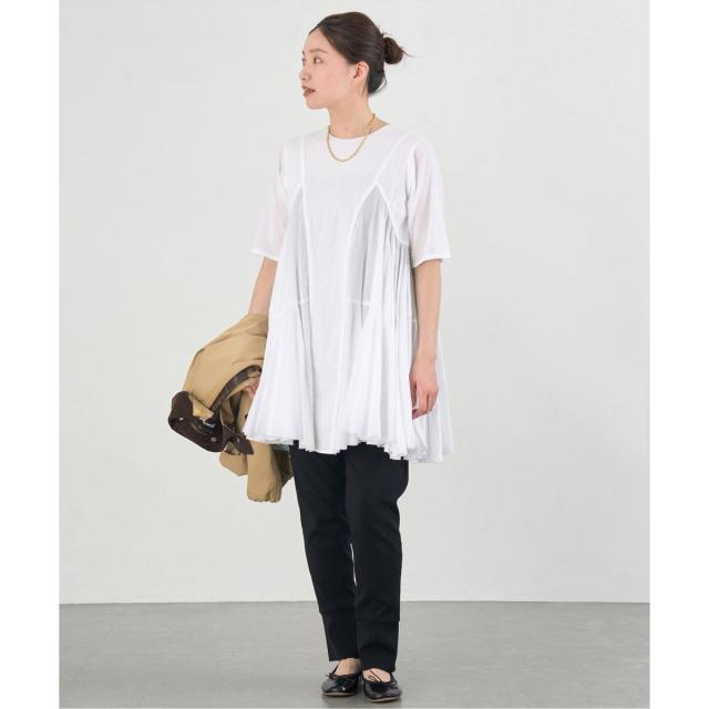 イエナ（IENA）/《追加》AAYUSHI/アユーシ ボリュームフレアハーフスリーブワンピース